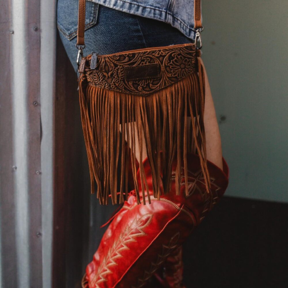 2514 Wrangler Clutch Wristlet Fringe Purse Western Crossbody Bags - Picture 3 of 7